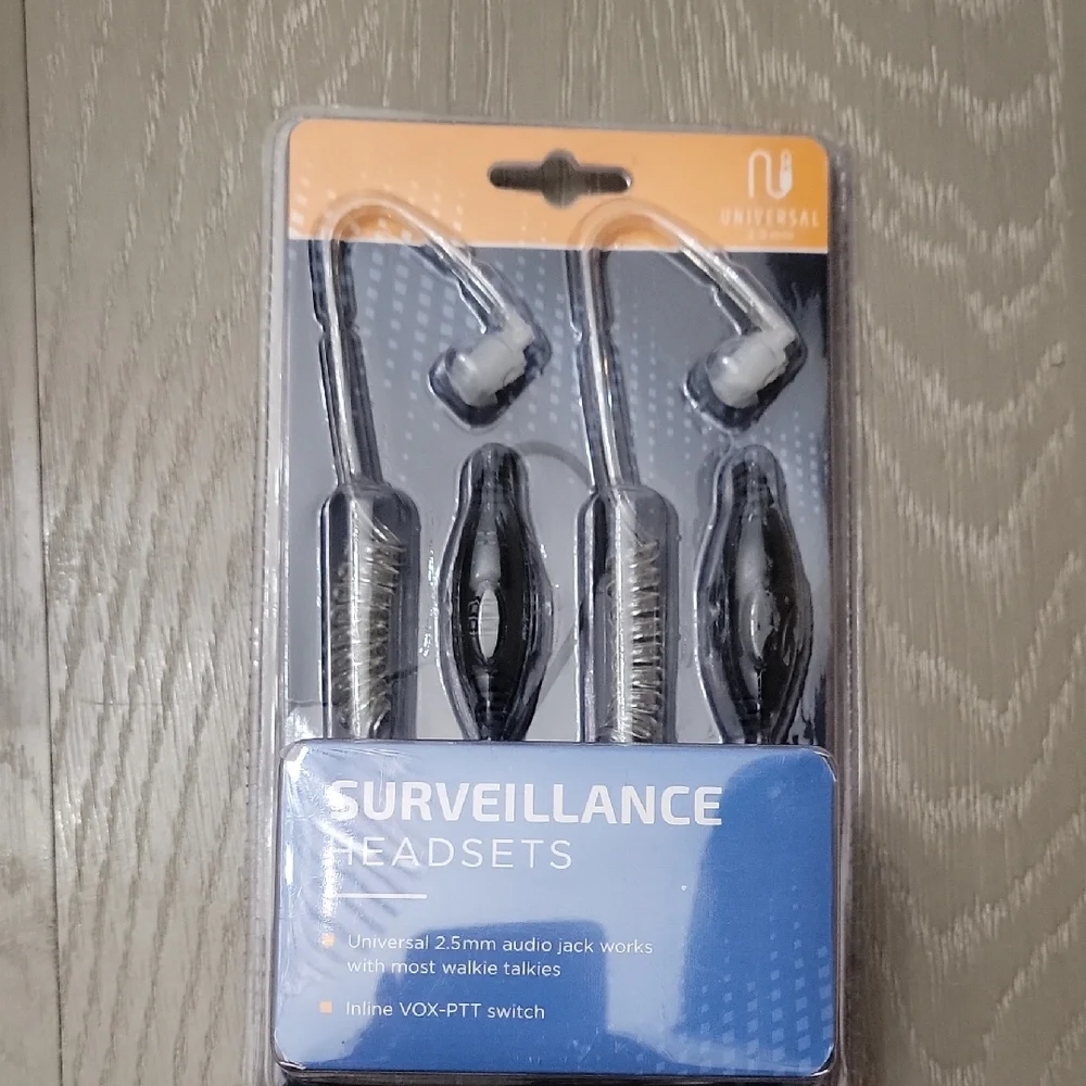 Surveillance Headset with In-Line PTT and VOX - Black